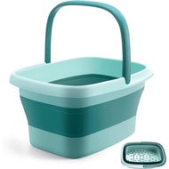 Collapsible Foot Bath Foot Soak Tub with Handle, Foldable Foot Bath with Foot Massaging Acupoints to