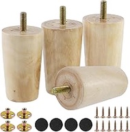 Geesatis 4-Pack 3 inch Wooden Table Legs, Mid-Century Modern Cabinet Feet for Coffee Table, Cupboard