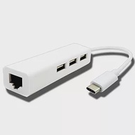 K-Line Type-C轉RJ45網卡/3孔HUB 蘋果macbook集線器