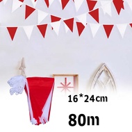 80M Triangle Cloth Flag Festival Decorative Flag Festival Colorful Small Flag Carnival Flag Triangle