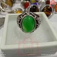 Cincin Ring Cincin Batu Akik Hijau asli/Natural Green Agate