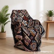 Bohemian Style Cotton Knitted Sofa Throw Blanket Boho Knit Sofa Towel Cover Decorative Slipcover Hom