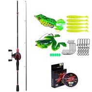 FRRTC คันเบ็ดชุดหล่อก้าน Baitcasting ม้วนตกปลา2ส่วนคันเบ็ดคาร์บอน7.2:1อัตราทดเกียร์หล่อรอกตกปลาซ้าย/