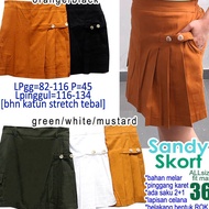 KATUN Model BBQ555 JUMBO Pants Skirt, SZ 36. Sandy, C-POCKET, DIAGON SKORT, BIG SIZE, STRETCH Cotton, Short, ROKCEL, XXXL