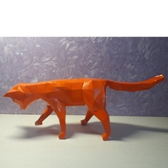 DIY 3D Papercraft A4 Paper Model Decor Kit: Curious Cat