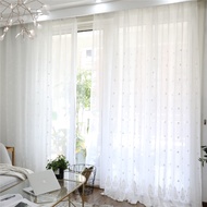 GYV1170 Gyrohome 1PC White Embroidery Voile Curtain Ring Hook Rod “Customisable”Home Bedroom Tulle Window