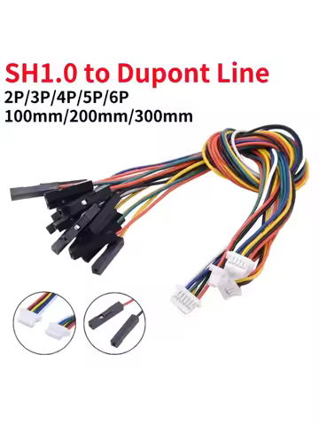 10Pcs SH1.0 to Dupont line electronic wire-2P/3P/4P/5P/6 Pin To 2.54mm Dupont Male/Female Wire Conne