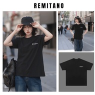 REMITANO Boxy Form Unisex T-shirt – Thick Cotton, Personalized 3D Embroidery