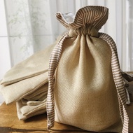Burlap / Burlap Drawstring Bag