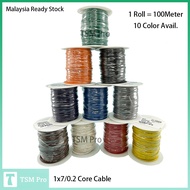 1 Roll 7/0.2mm Core Flexible Cable Signal Wire 7/0.2mm Core Copper Wire