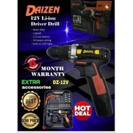 DAIZEN CORDLESS BATTERY DRILL 12V TWO BATTERY DUAL MODE