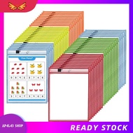 [ap4l43.] 50 Pack Dry Erase Pocket Reusable Sleeves, 5 Different Colors Protective Sleeves for Teach