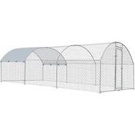 Reban Ayam Logam Besar Dengan Larian, 9.8'l X 19.7'w X 6.4'h Berjalan Dalam Sangkar Ayam Ayam Larian