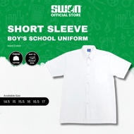 SWAN Premium Hard Collar White Shirt Short Sleeve Kemeja putih lengan pendek  Boy Girl School Unifor