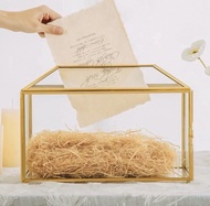 婚禮物資♥️幸福傳承 Gold Glass Card Box 婚禮卡收納盒箱帶鎖