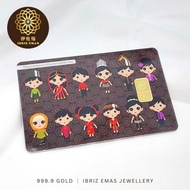IBRIZ Jewellery 1G Emas 999.9 Gold Bar Gift For Men 999 Gold Coin Gift For Women Emas 999 Hadiah Kah