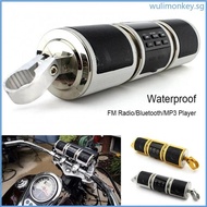 WU Motorcycle Bluetooth-compatible Speaker Waterproof 12V MP3 Music Player FM Radio