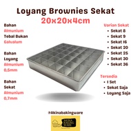 Brownie Divider Pan Size 20x20 Height 4cm 20x20x4 Almuniu Non-Stick Holes 8 9 16 20 25 30 36