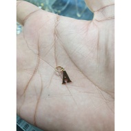 Italian gold necklace with initial A, 750 gold
