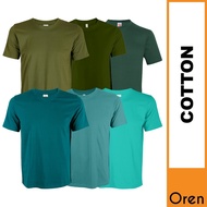 【BEST SELLER】OREN SPORT Baju Round Neck T Shirt Lelaki Perempuan 100% Cotton Lengan Pendek CT51 F