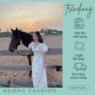 Huong fashion V-neck floral dress