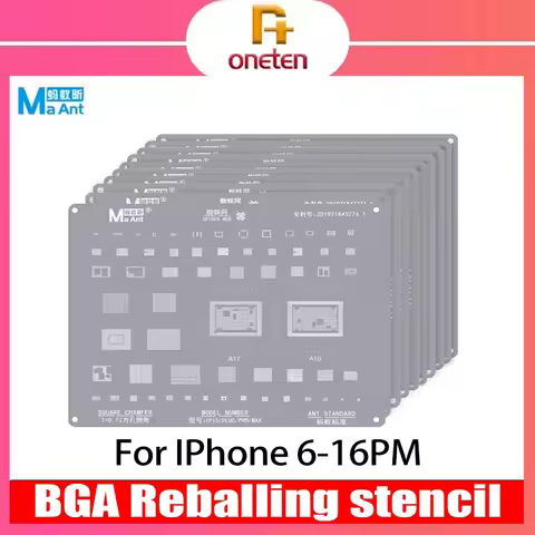 MaAnt BGA Reballing Stencil for iPhone 5 6 6S 7 8 X XS 11 12 13 14 15 16 PM Series 0.12mm Comprehens