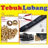 Playar Tebuk Penebuk Lubang Butang Puncture Eyelet Grommet Plier Hole Punch Puncher Tool Rivet Kit Set Tali Pinggang Beg