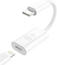 USB C to Lightning Audio Adapter Cable USB Type C Male to Lightning Female Headphones Converter Compatible with iPhone 15 iPad MacBook USB C Phone to Lightning Earphone for Call, Not Support Charging