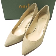 Ombre de Peridopal 日本製造尖頭絨面高跟鞋 OM1610-063，尺寸 37 1/2 (24-24.5cm)，米色。全新和二手