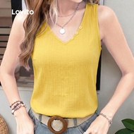 (New Arrival) Lovito Casual Top Button Jacquard Spring/summer Yellow Top for Women LK7ED603 Lovito B