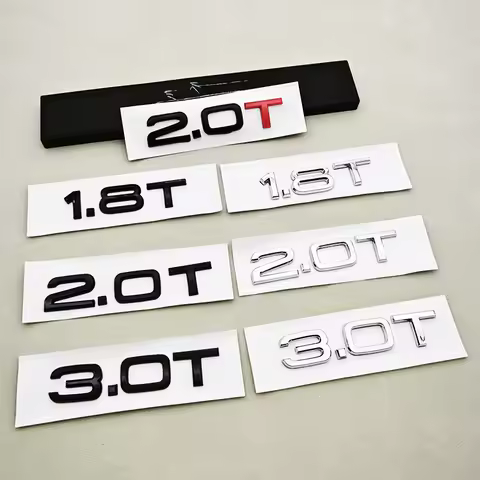 3D ABS Letters Car Sticker Rear Trunk Badge Logo 1.8T 2.0T 3.0T Emblem For Audi A3 A4 A5 A6 A7 A8 Q2