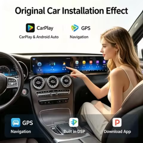 24.6" Android Dual Screen For Mercedes Benz C Class W205 GLC X253 C180 C200 C220 C300 C350 2016-2022