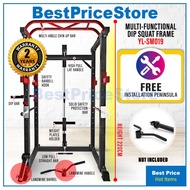 FREE INTALL BPS Gym Grade Multi Power Squat Rack Gym Station Chin Up Pull Dip Smith Weight Lifting M