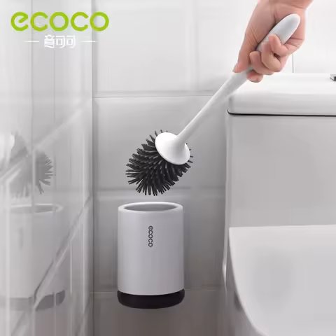 ECOCO Toilet Brush and Holder Quick Drain Cleaning Brush Tools for Toilet Household WC Washroom Bath