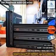 [Easy E-Receipt] สุดแรง คอมพิวเตอร์มินิ HP ProDesk 400 G6 mini Core i7-10700T MAX 4.5GHz [Gen10] + SSD M.2 NVMe Windows 11 ต่อ WIFI+บลูธูท ได้ [USED]