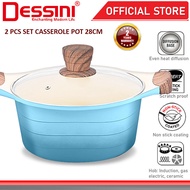 DESSINI ITALY XWB-28 Die Cast Aluminium Non Stick Casserole Pot Bowl Deep Fry Pan Induction Cookware