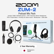 Zoom® ZUM-2 Podcast Mic Pack ไมค์ USB สำหรับงานพ็อตแคส อัดเพลง ประชุมออนไลน์ พร้อมหูฟัง + แถมฟรีขาตั