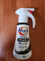 【日本KAO花王】Attack ZERO-單手按壓噴槍型極淨超濃縮洗衣精 400g/新黑瓶（滾筒式洗衣機專用）