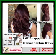 Medium Red Irise Brown Permanent Hair Color Set - 7.62 Bhappy