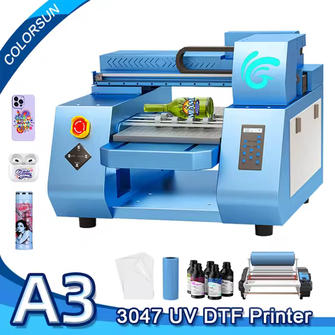 Colorsun A3 UV Printer XP600 UV Printing Machine Impressora A3 UV Sticker Hoson motherboard UV Print