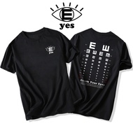 V Street Wear Men's Clothing 100% Cotton T-Shirt Standard Vision Chart T-Shirt Short-Sleeved Top Clothes Trendy T Men Women Casual Wear Short T Cute Unique Street Pure Cotton Couple Boutique Customized Gildan T-Shirt