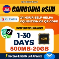 【CSL】Cambodia eSIM | 1-30 Days | 500MB-20GB High-speed Data | esim Cambodia Travel Card | 柬埔寨上网卡