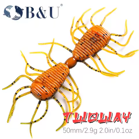 B&U Larva Soft Lures 50mm Fishing Artificial Lures Silicone Bass Perch Pike Swimbait Jigging Plastic
