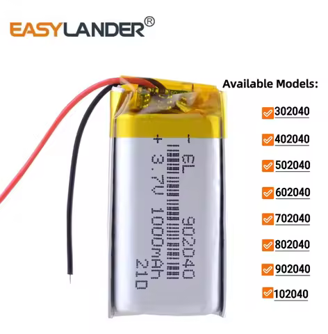 902040 3.7V 1000mAh 302040 402040 502040 602040 702040 802040 102040 Rechargeable Lithium Li-ion Pol