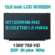 12.5 Laptop LCD Screen NT125WHM-N42 B125XTN01.0 HW4A For DELL Latitude 5280 5290 7280 7290 02HY74 No