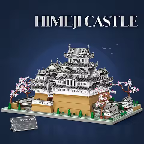 7105pcs Himeji Castle Building Blocks Japan White Heron Castle Street View Modular Construction Bric
