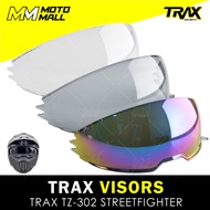 Trax TZ-302 Replacement Visor  - Clear | Smoke | Iridium