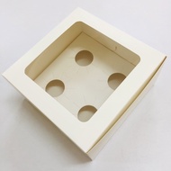 Cup Cake Box With Windows / Cavity Cupcake Box - White