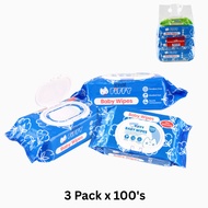 FIFFY BABY CALENDULA WIPES 100 SHEETS X 3