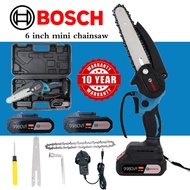 BOSCH READY STOCK Cordless Chainsaw 6 Inch Cutting Portable Chainsaw Chain Saw Tree Cutter Gergaji Elekt Handheld Saw